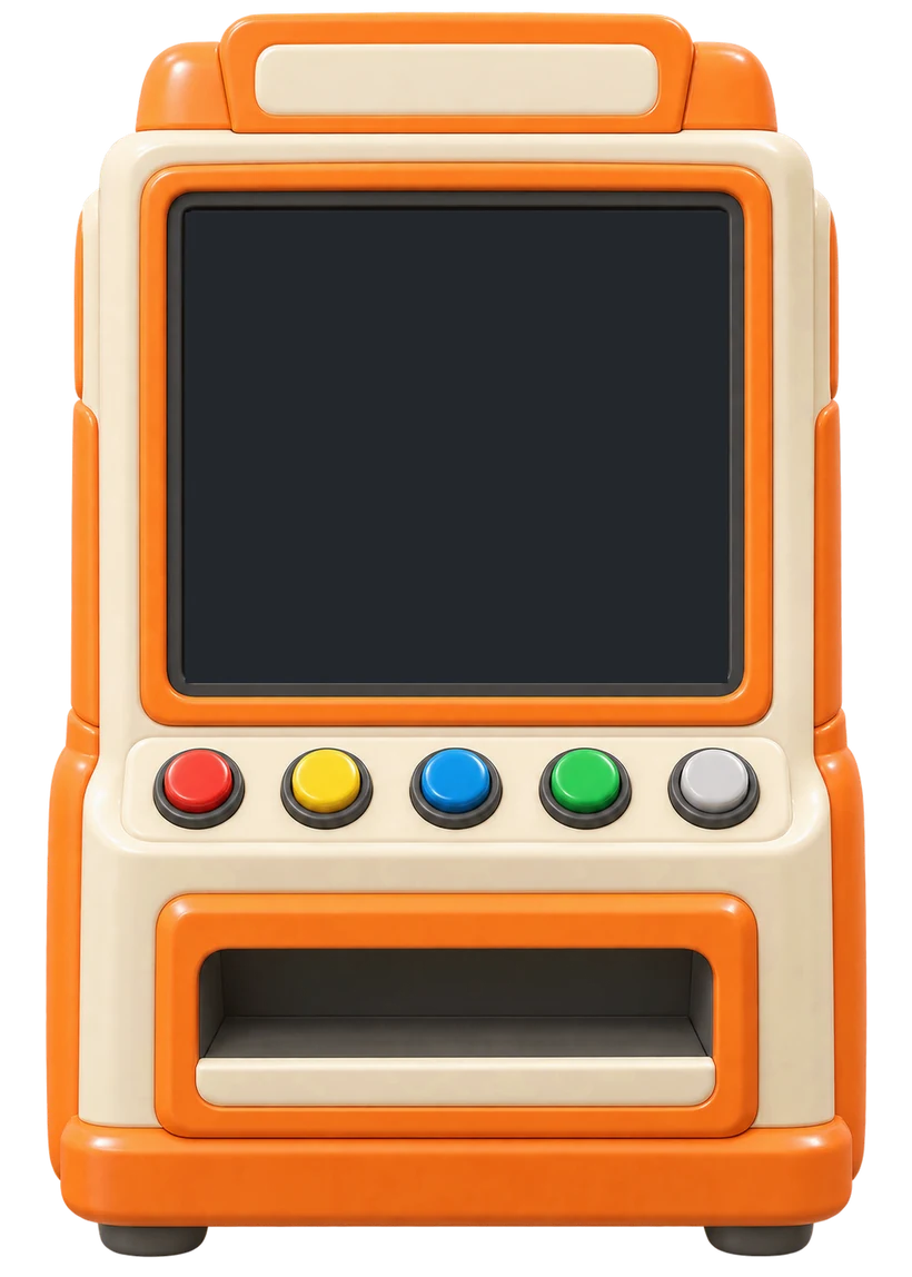 Retro machine with a blank screen